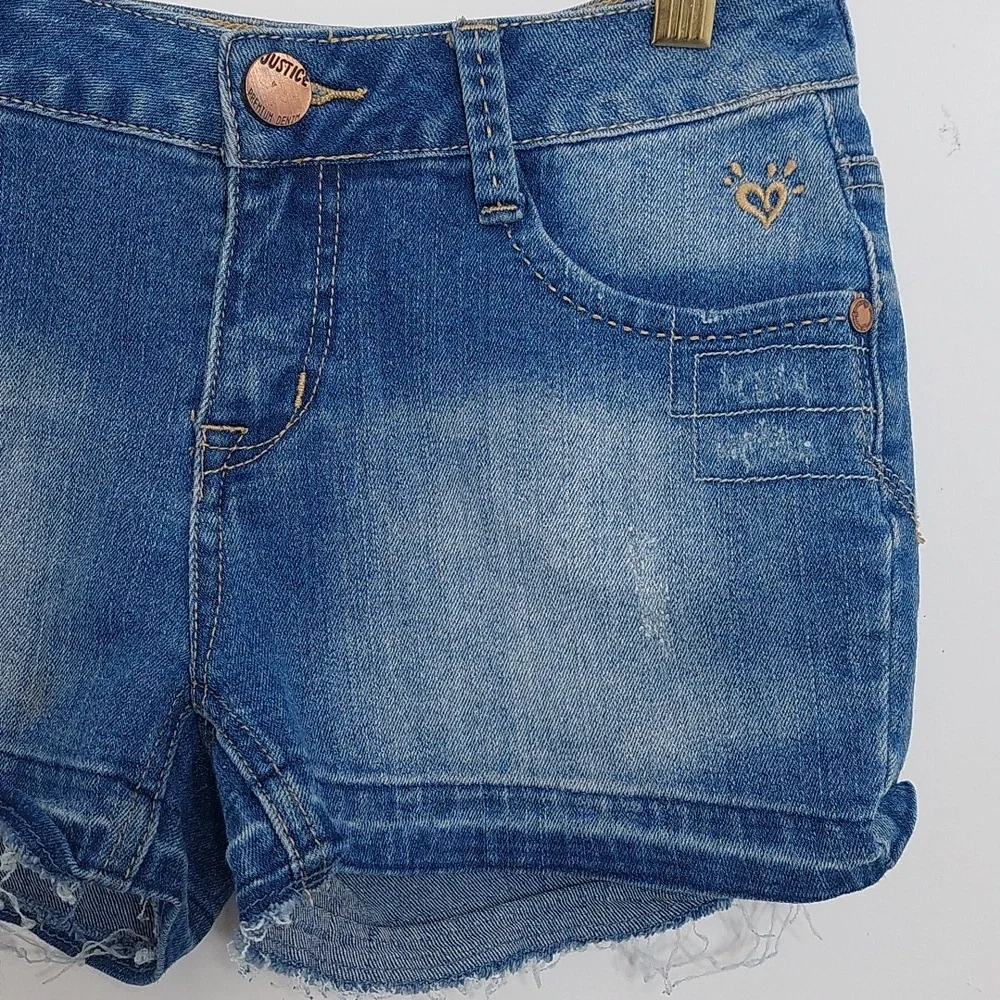 Justice Girl's Size 12R Demin Jean Shorts Blue Simply Low